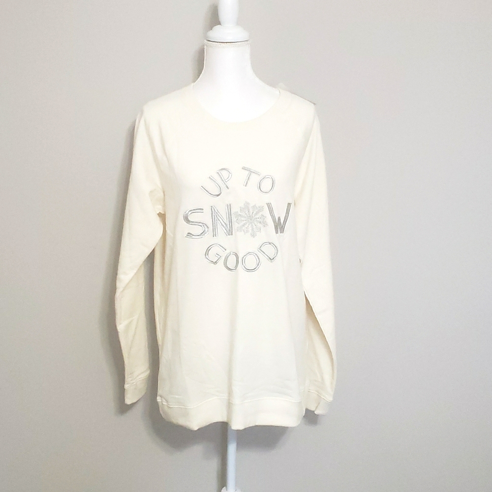NWT Lauren James Up To Snow Good Reed Sweatshirt L